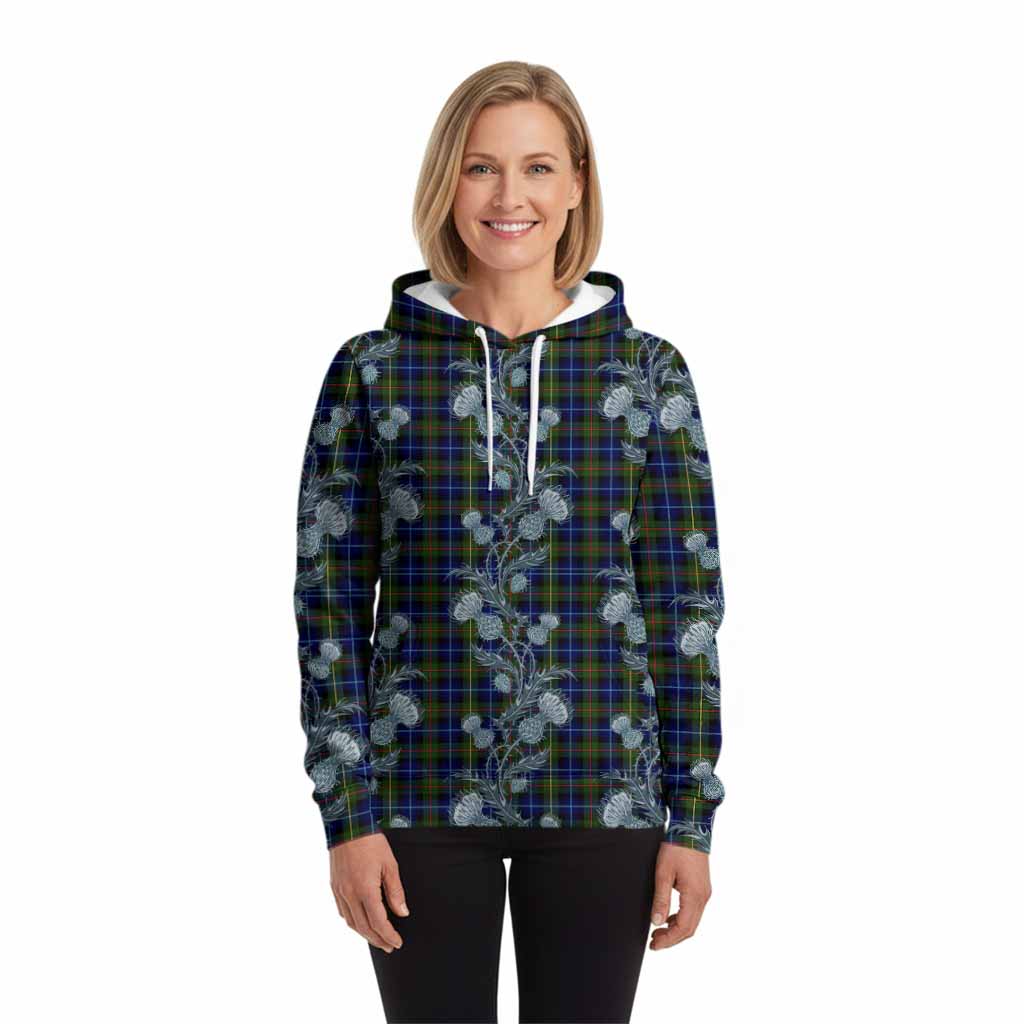 Smith Tartan Hoodie Seamless Scottish Thistle Flowers
