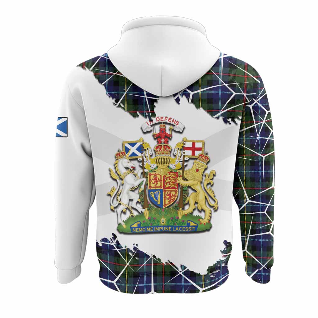 Smith Tartan Hoodie with Family Crest and Lion Rampant Grunge Style