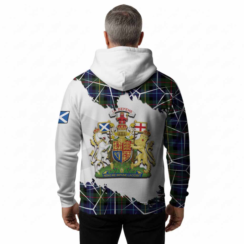 Smith Tartan Hoodie with Family Crest and Lion Rampant Grunge Style