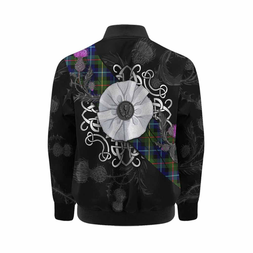 Smith Tartan Kid Bomber Jacket Jacobite White Rose Kid - Tartan Vibes Clothing