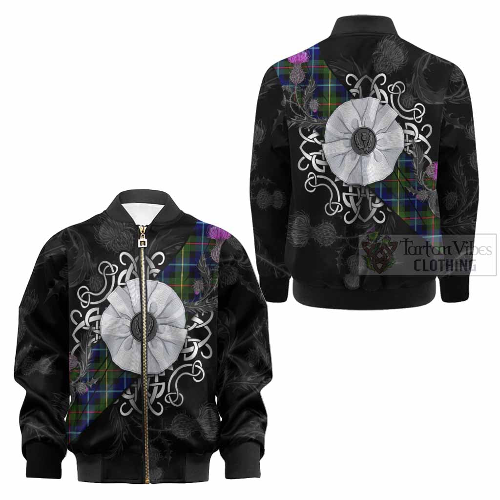 Smith Tartan Kid Bomber Jacket Jacobite White Rose - Tartan Vibes Clothing