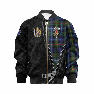 Smith Tartan Kid Bomber Jacket New Zealand Pattern Unique Zipper Stylized