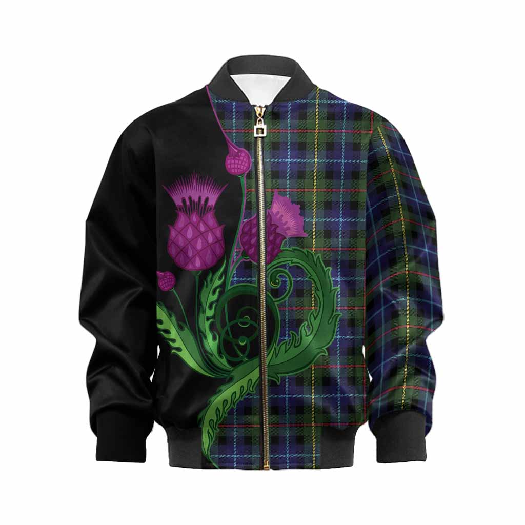 Smith Tartan Kid Bomber Jacket Traditional Scottish Thistle