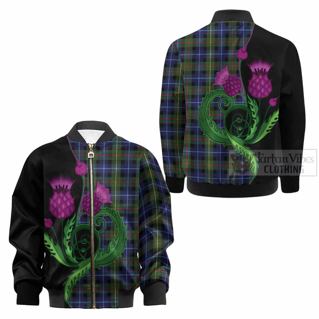 Smith Tartan Kid Bomber Jacket Traditional Scottish Thistle