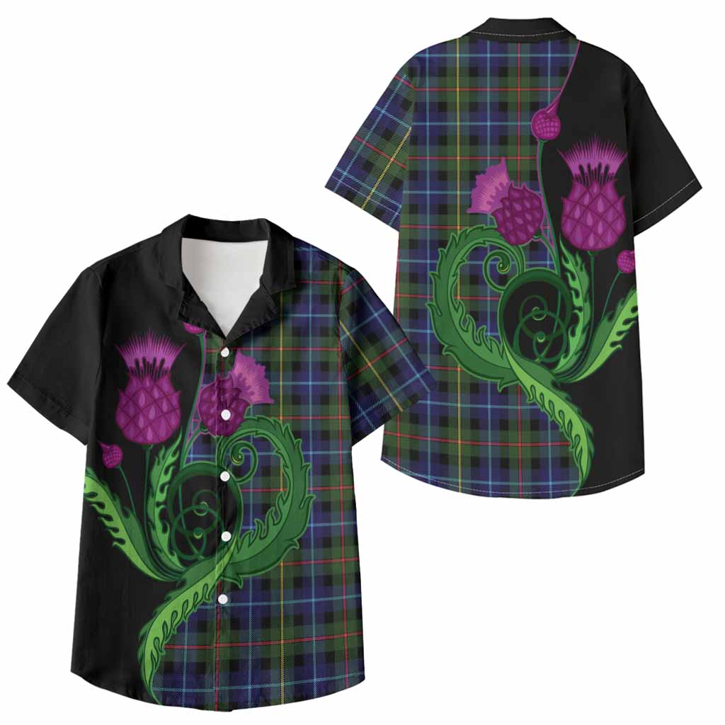 Smith Tartan Kid Hawaiian Shirt Traditional Scottish Thistle