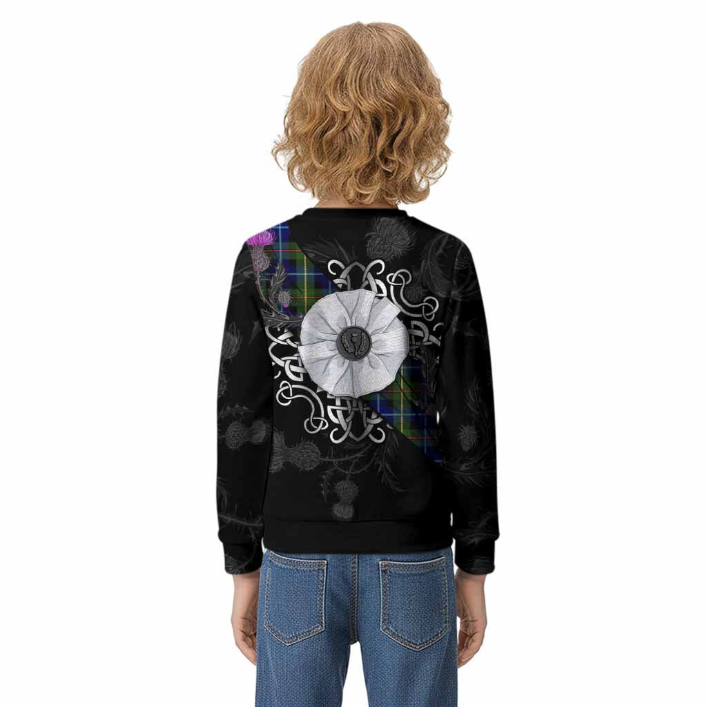 Smith Tartan Kid Knitted Sweatshirt Jacobite White Rose - Tartan Vibes Clothing