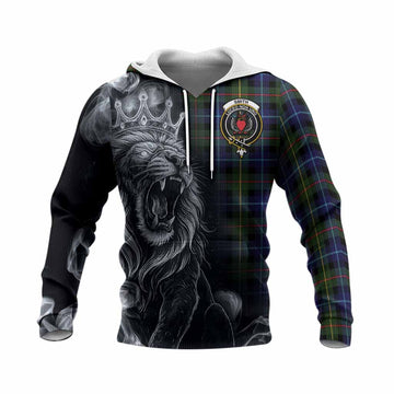 Smith Tartan Knitted Hoodie Roaring Lion Heritage