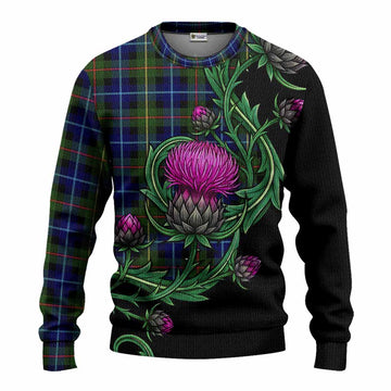 Smith Tartan Knitted Sweater Resilient Scottish Thistle Unisex - Tartan Vibes Clothing