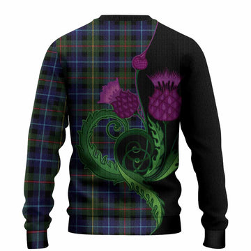 Smith Tartan Knitted Sweater Traditional Scottish Thistle