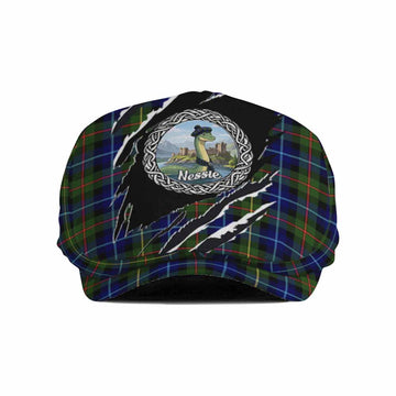 Smith Tartan Loch Ness Monster Flat Cap, Jeff Cap Celtic Knot Nessie Art