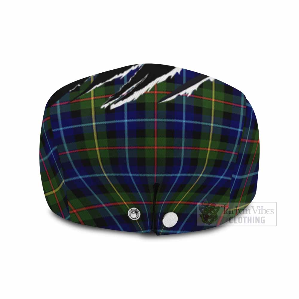 Smith Tartan Loch Ness Monster Flat Cap, Jeff Cap Celtic Knot Nessie Art