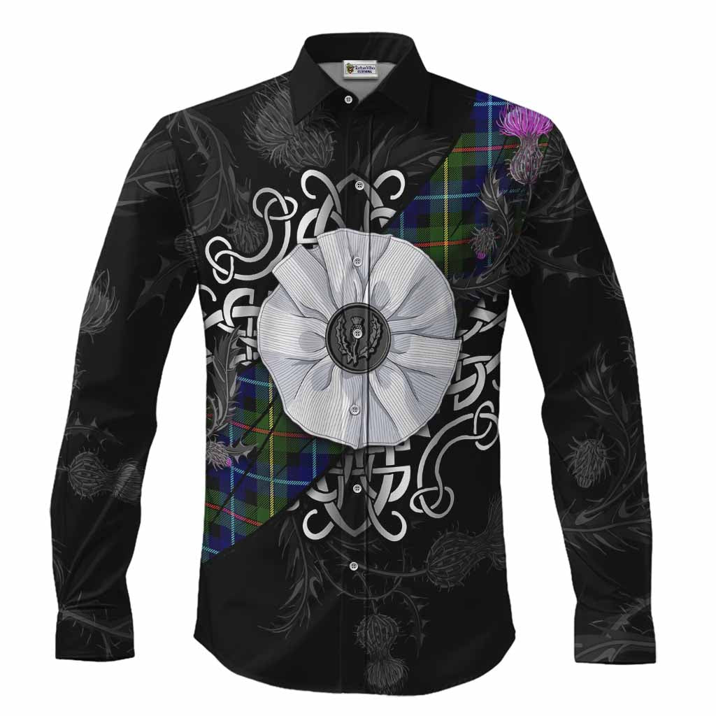 Smith Tartan Long Sleeve Button Shirts Jacobite White Rose Men's Shirt S - Tartan Vibes Clothing