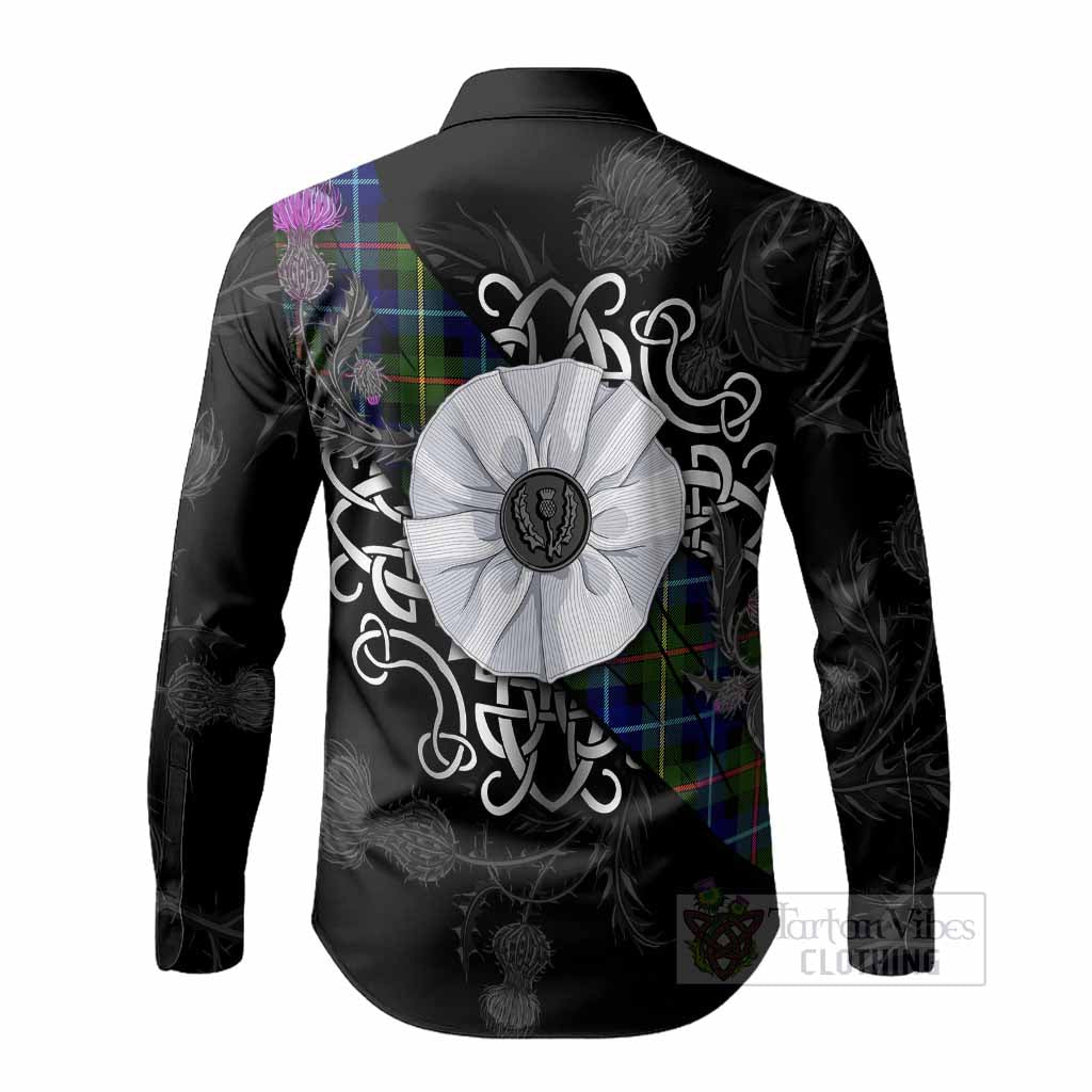 Smith Tartan Long Sleeve Button Shirts Jacobite White Rose - Tartan Vibes Clothing