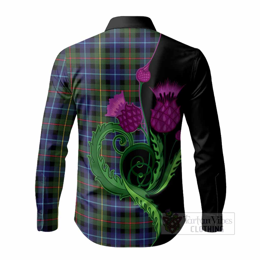 Smith Tartan Long Sleeve Button Shirts Traditional Scottish Thistle