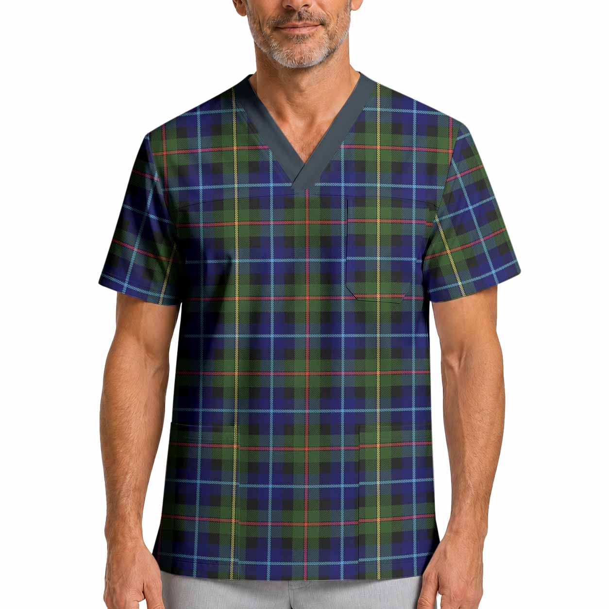 Smith Tartan Scrub Top XL - Tartan Vibes Clothing