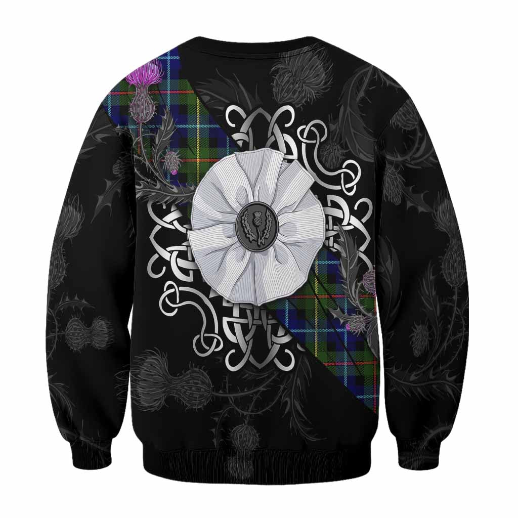 Smith Tartan Sweatshirt Jacobite White Rose - Tartan Vibes Clothing