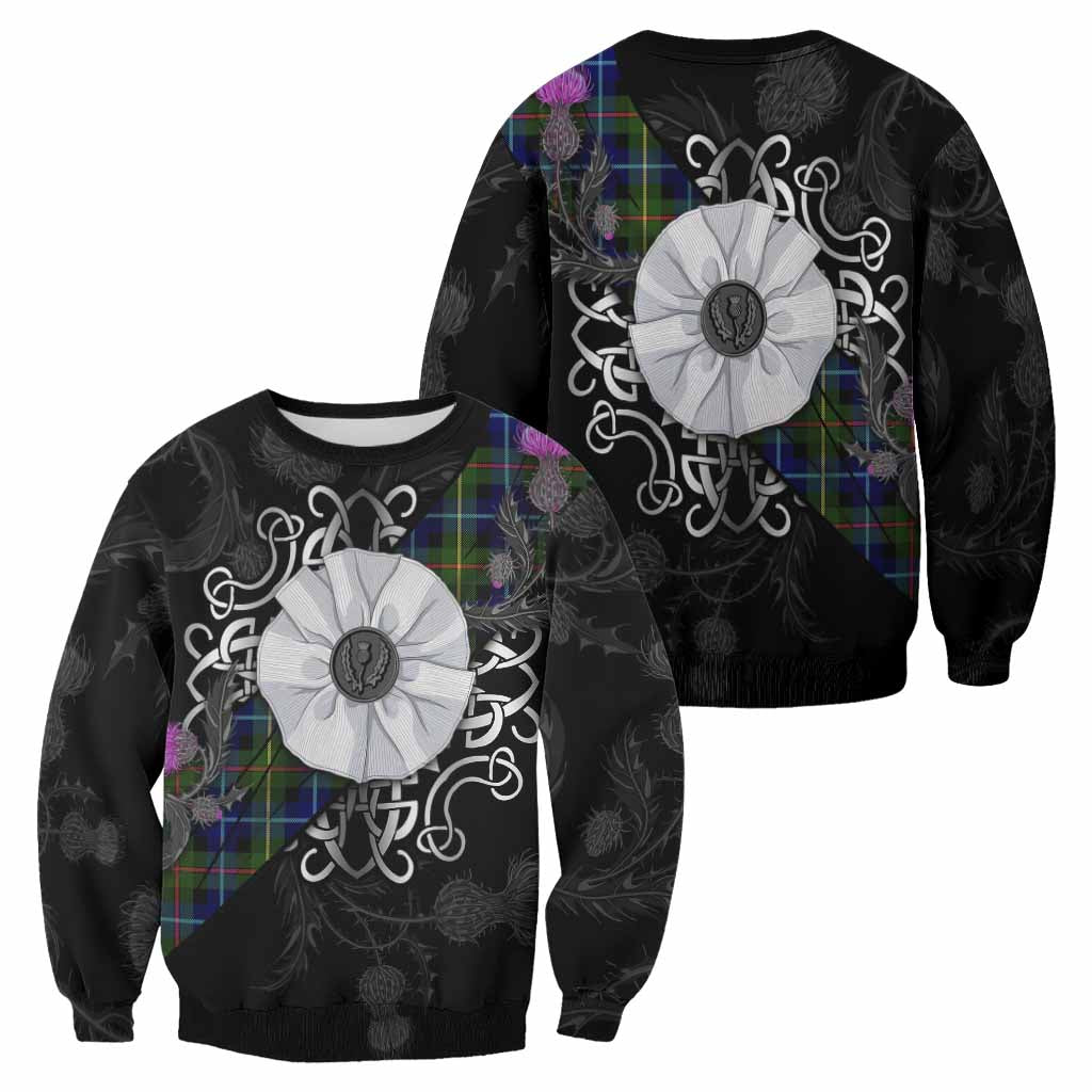 Smith Tartan Sweatshirt Jacobite White Rose - Tartan Vibes Clothing