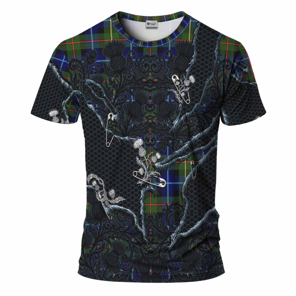 Smith Tartan Thistle Dark Gothic T-Shirt Kid's Shirt - Tartan Vibes Clothing
