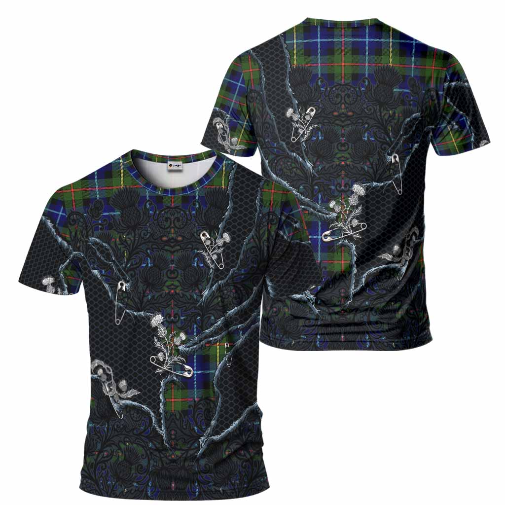 Smith Tartan Thistle Dark Gothic T-Shirt - Tartan Vibes Clothing