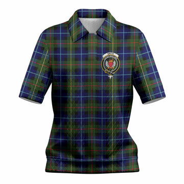 Smith Tartan Women’s Polo Sweater Top with Family Crest