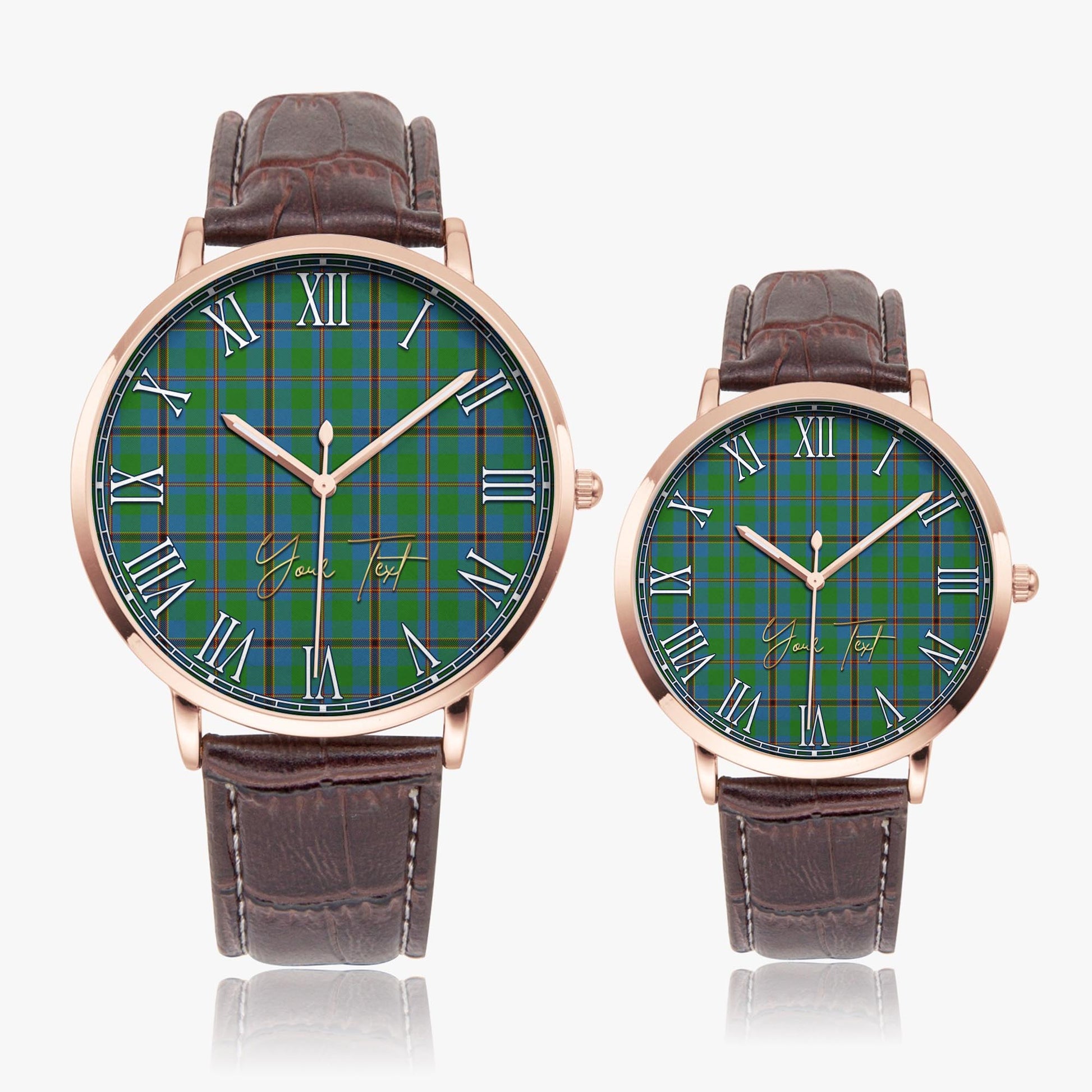 Snodgrass Tartan Personalized Your Text Leather Trap Quartz Watch - Tartan Vibes Clothing