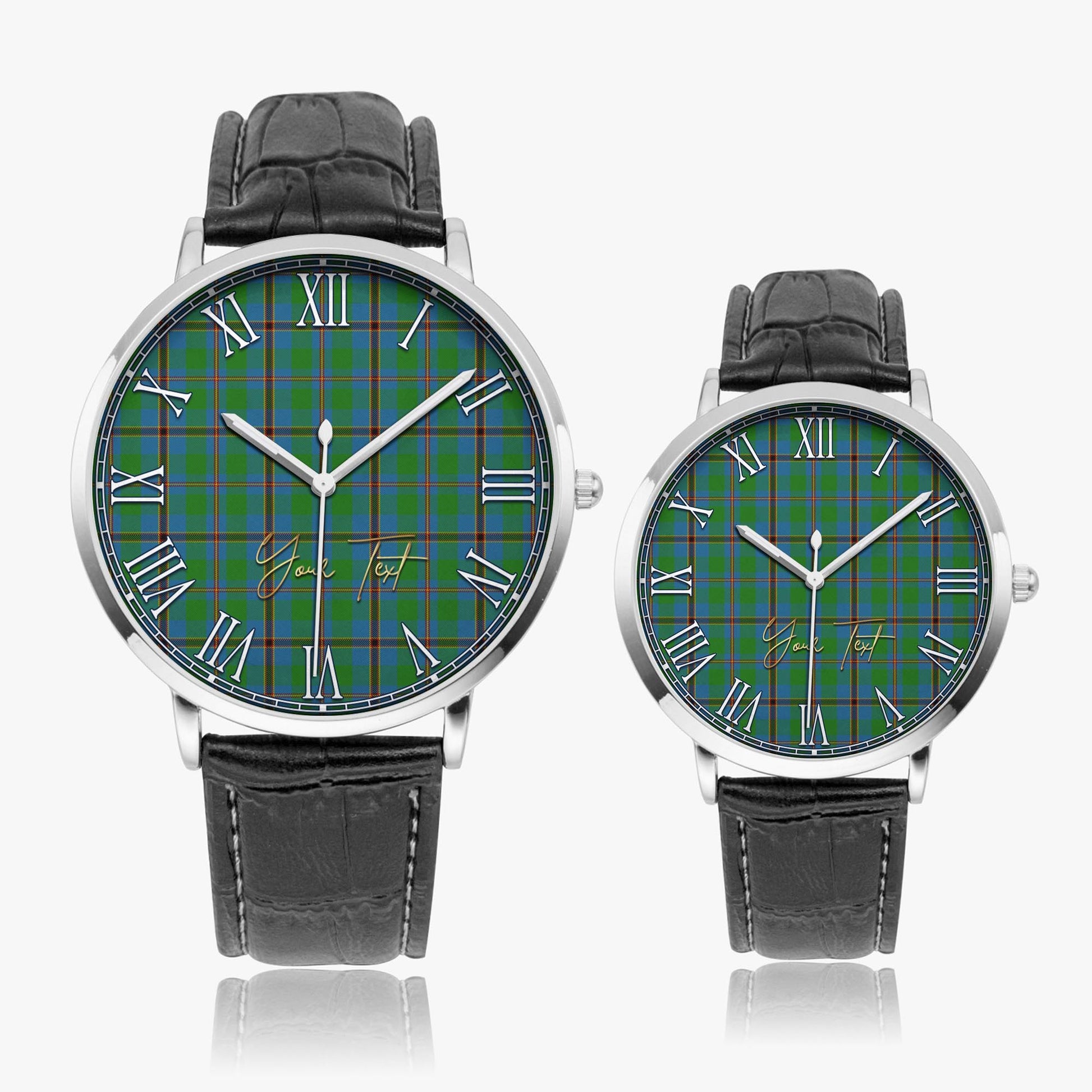 Snodgrass Tartan Personalized Your Text Leather Trap Quartz Watch - Tartan Vibes Clothing