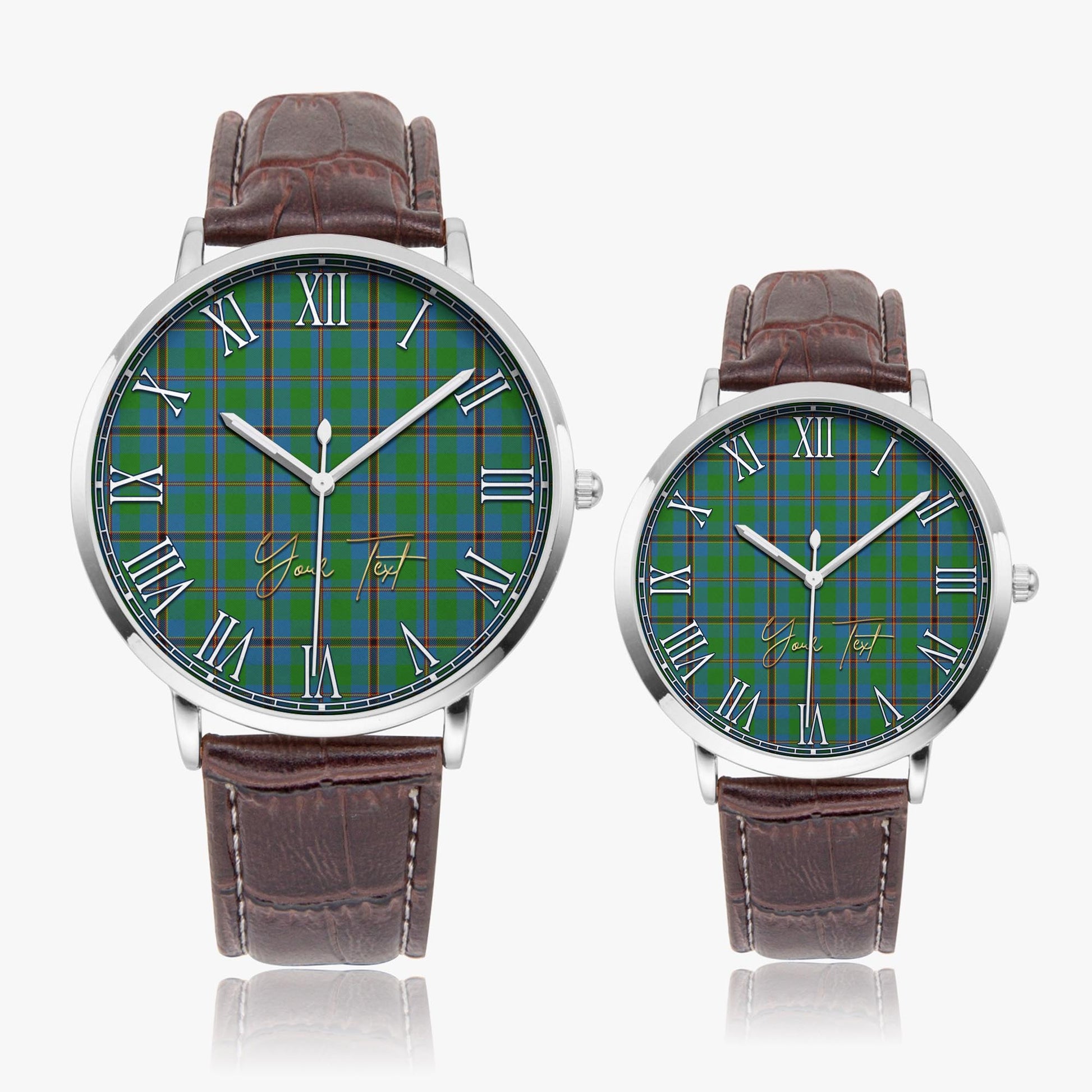 Snodgrass Tartan Personalized Your Text Leather Trap Quartz Watch - Tartan Vibes Clothing