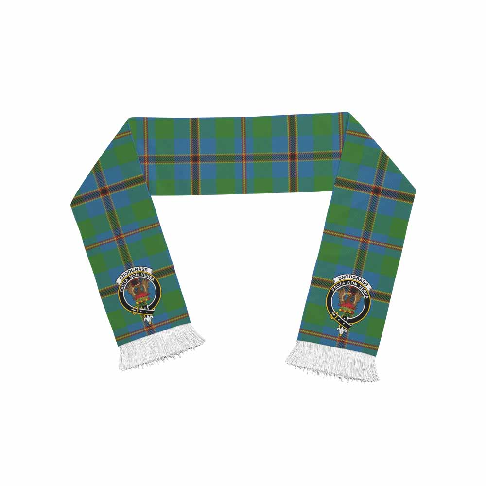 Snodgrass Tartan Ruffneck Scarf with Family Crest One Size 67.7*6.7 inches - Tartan Vibes Clothing