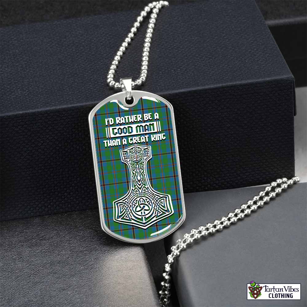 Snodgrass Tartan Dog Tag Necklace Viking Mjolnir Style Silver No - Tartan Vibes Clothing