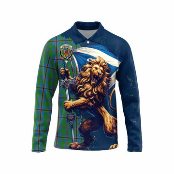 Snodgrass Tartan Family Crest Long Sleeve Polo Shirt with Scottish Majestic Lion Unisex - Tartan Vibes Clothing