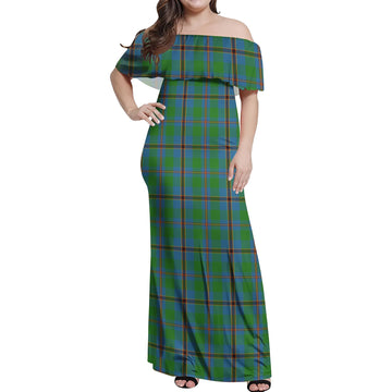 Snodgrass Tartan Off Shoulder Long Dress Women's Dress - Tartan Vibes Clothing