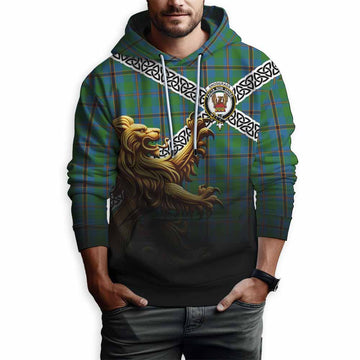 Tartan Vibes Clothing Snodgrass Crest Tartan Hoodie with Golden Lion Emblem Celtic Style