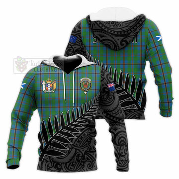 Snodgrass Crest Tartan Knitted Hoodie with New Zealand Silver Fern Half Style Unisex Knitted Pullover Hoodie - Tartan Vibes Clothing
