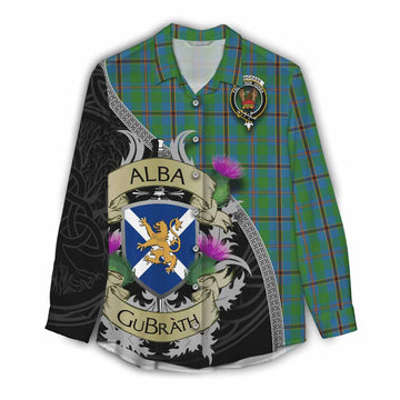 Snodgrass Tartan Family Crest Women's Casual Shirt Lion Rampant Royal Thistle Shield Celtic Inspired Female - Tartan Vibes Clothing