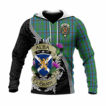 Snodgrass Tartan Family Crest Knitted Hoodie Lion Rampant Royal Thistle Shield Celtic Inspired Unisex Knitted Pullover Hoodie - Tartan Vibes Clothing