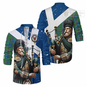 Snodgrass Tartan Ghillie Kilt Shirt with Family Crest Scottish Bagpiper Vibes Men - Tartan Vibes Clothing