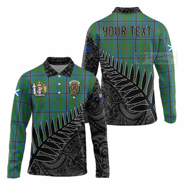 Snodgrass Crest Tartan Long Sleeve Polo Shirt with New Zealand Silver Fern Half Style Unisex - Tartan Vibes Clothing