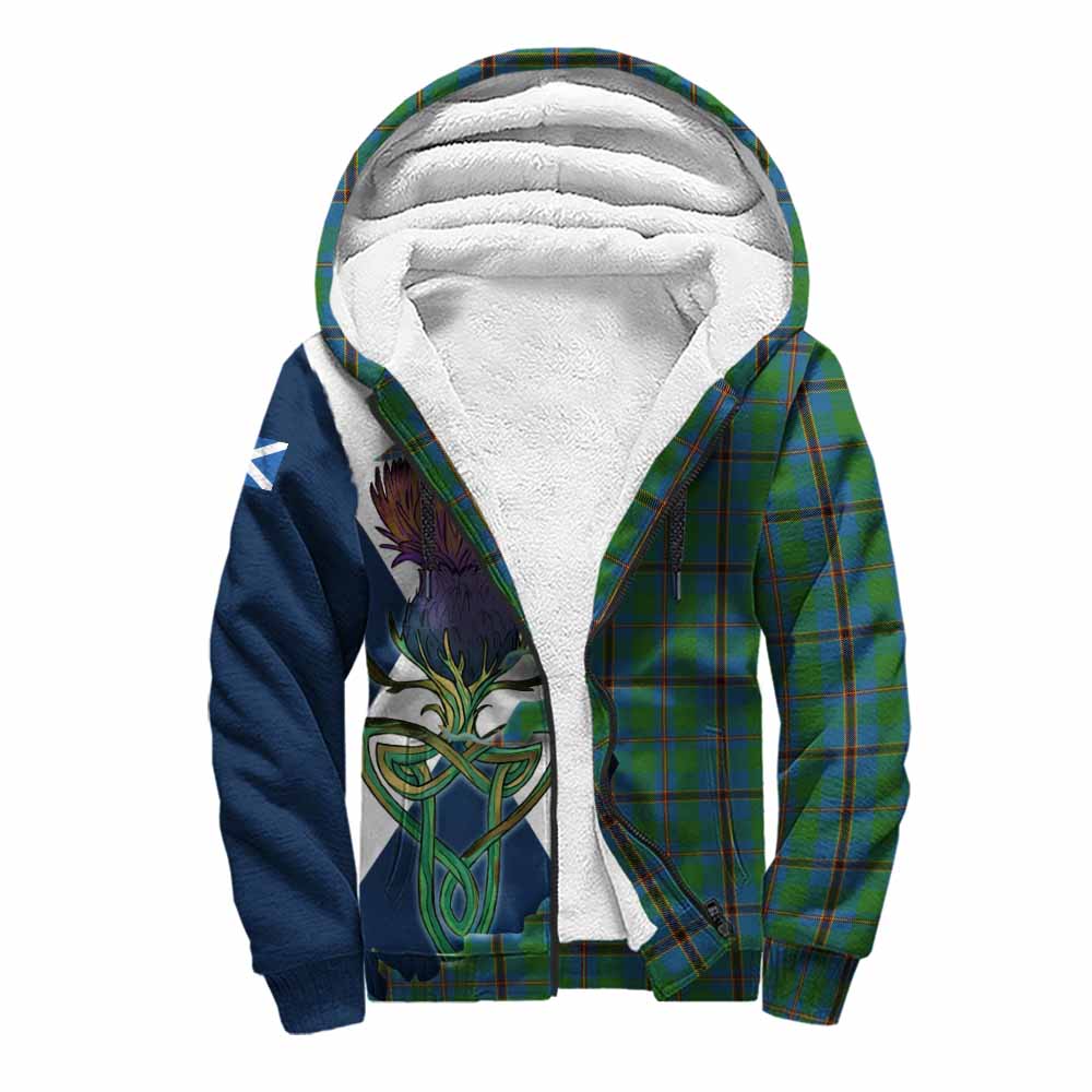 Tartan Vibes Clothing Snodgrass Tartan Family Crest Sherpa Hoodie Scottish Thistle Celtic Inspired