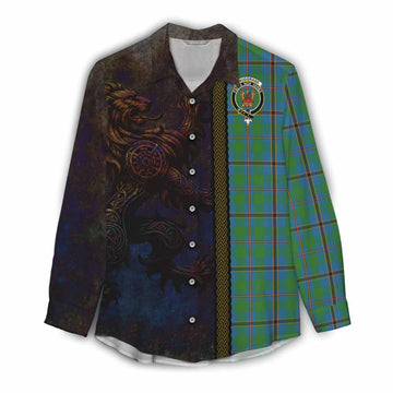 Snodgrass Tartan Family Crest Women's Casual Shirt Alba Gu Brath Be Brave Lion Ancient Style Female - Tartan Vibes Clothing