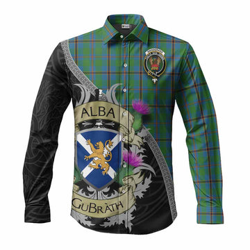 Snodgrass Tartan Family Crest Long Sleeve Button Shirt Lion Rampant Royal Thistle Shield Celtic Inspired Men's Shirt S - Tartan Vibes Clothing