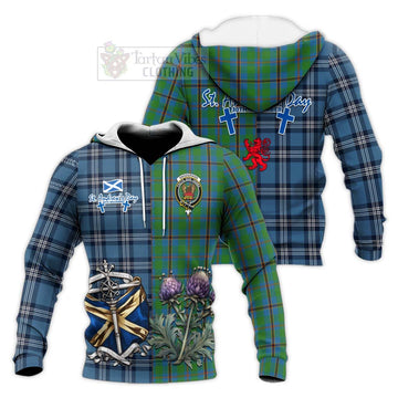 Snodgrass Tartan Knitted Hoodie Happy St. Andrew's Day Half Tartan Style Unisex Knitted Pullover Hoodie - Tartan Vibes Clothing