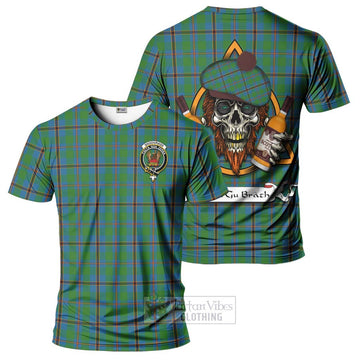 Snodgrass Tartan T-Shirt with Family Crest and Bearded Skull Holding Bottles of Whiskey Kid's Shirt - Tartan Vibes Clothing