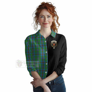 Snodgrass Tartan Women's Casual Shirt with Family Crest and Half Of Me Style Female - Tartan Vibes Clothing