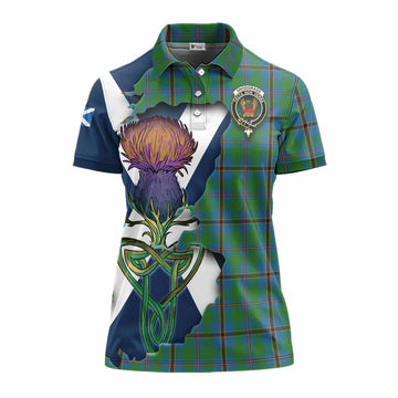 Tartan Vibes Clothing Snodgrass Tartan Family Crest Women's Polo Shirt Scottish Thistle Celtic Inspired