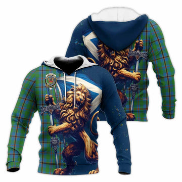 Snodgrass Tartan Family Crest Knitted Hoodie with Scottish Majestic Lion Unisex Knitted Pullover Hoodie - Tartan Vibes Clothing