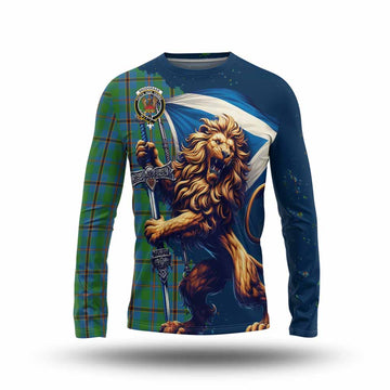Snodgrass Tartan Family Crest Long Sleeve T-Shirt with Scottish Majestic Lion Unisex - Tartan Vibes Clothing
