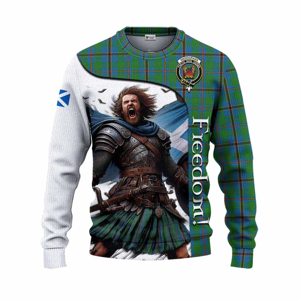 Tartan Vibes Clothing Snodgrass Crest Tartan Knitted Sweater Inspired by the Freedom of Scottish Warrior