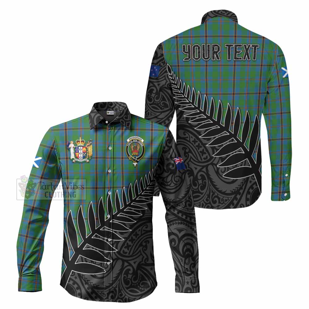 Snodgrass Crest Tartan Long Sleeve Button Shirt with New Zealand Silver Fern Half Style Men's Shirt S - Tartan Vibes Clothing