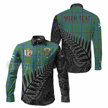 Snodgrass Crest Tartan Long Sleeve Button Shirt with New Zealand Silver Fern Half Style Men's Shirt S - Tartan Vibes Clothing