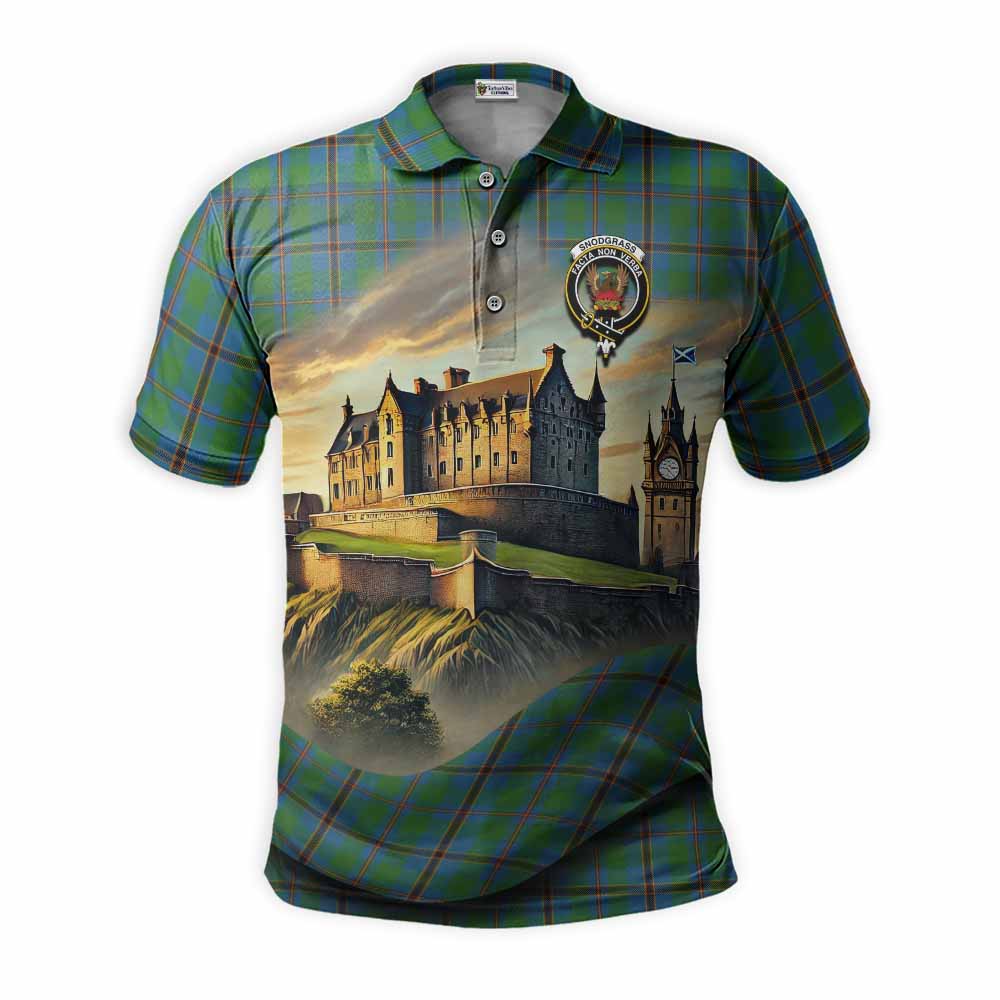 Tartan Vibes Clothing Snodgrass Tartan Family Crest Polo Shirt with Scottish Ancient Castle Stype